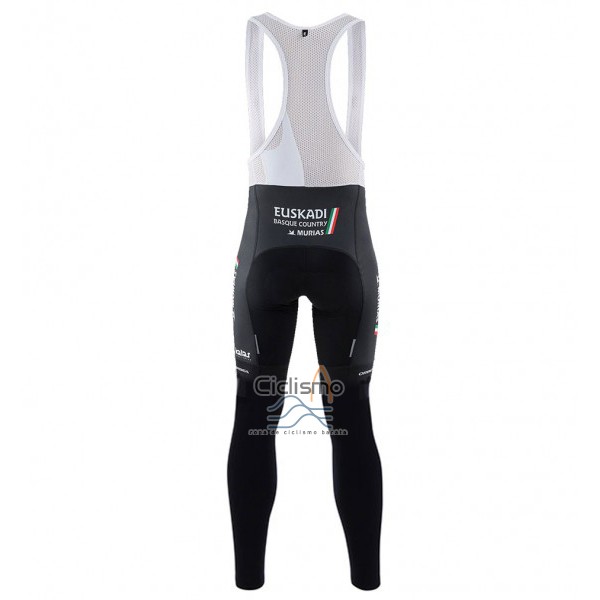 Euskadi Ropa Ciclismo Culotte Largo 2017 Hombre Mangas Largas Negro y Verde